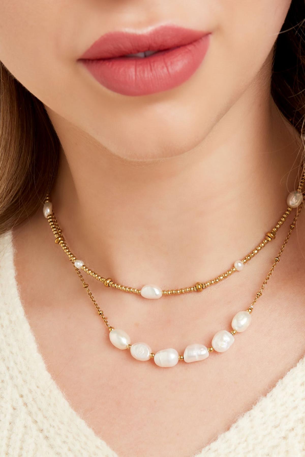 Pearl Nugget + Gold Bead Necklace