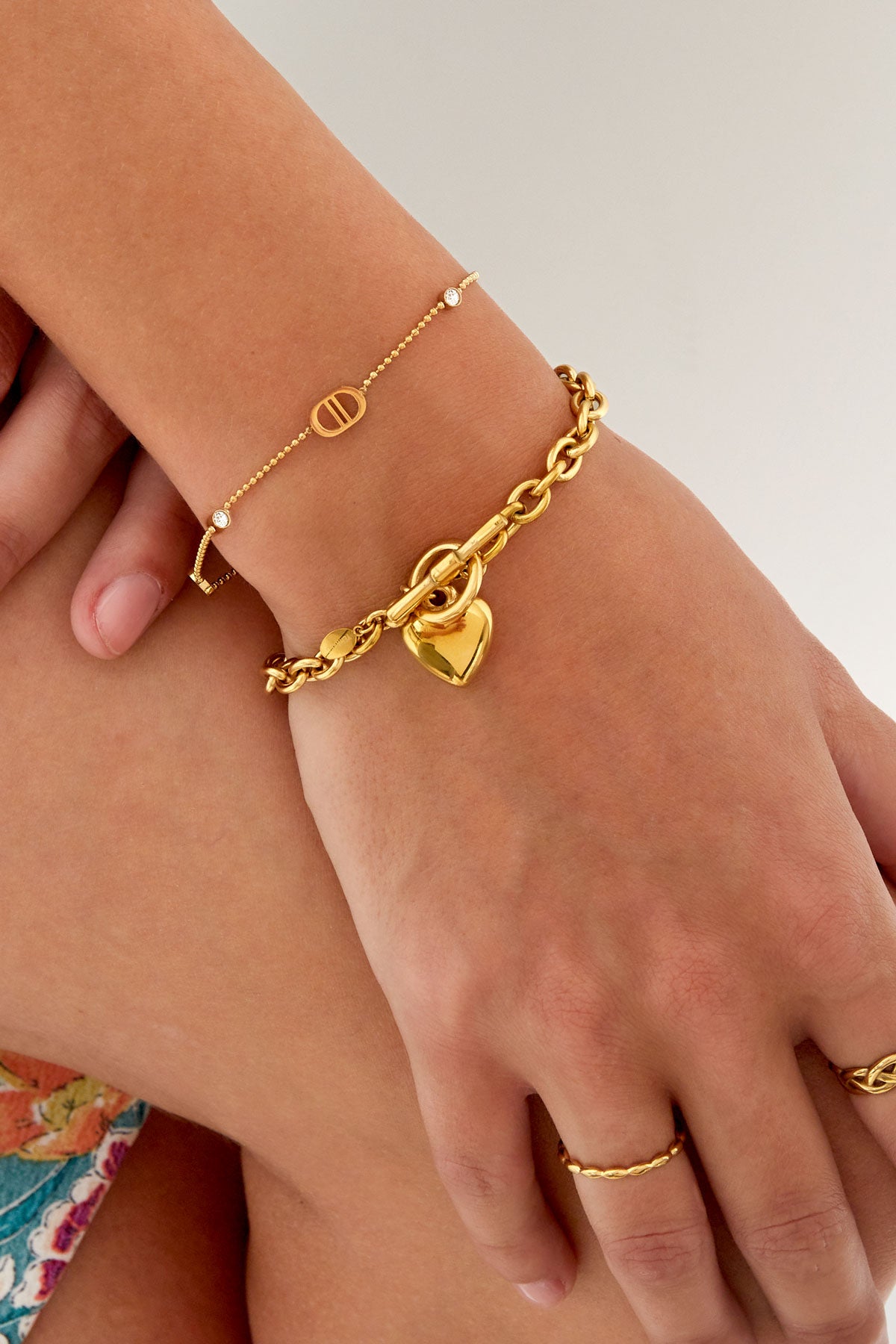 Dainty CD Gold Embellished Bracelet