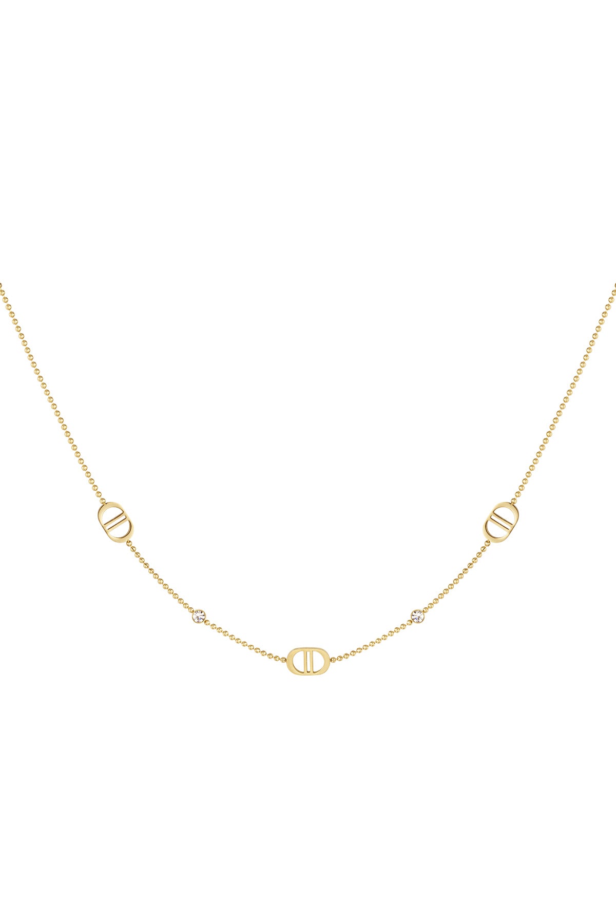 Dainty CD Gold Bead Necklace