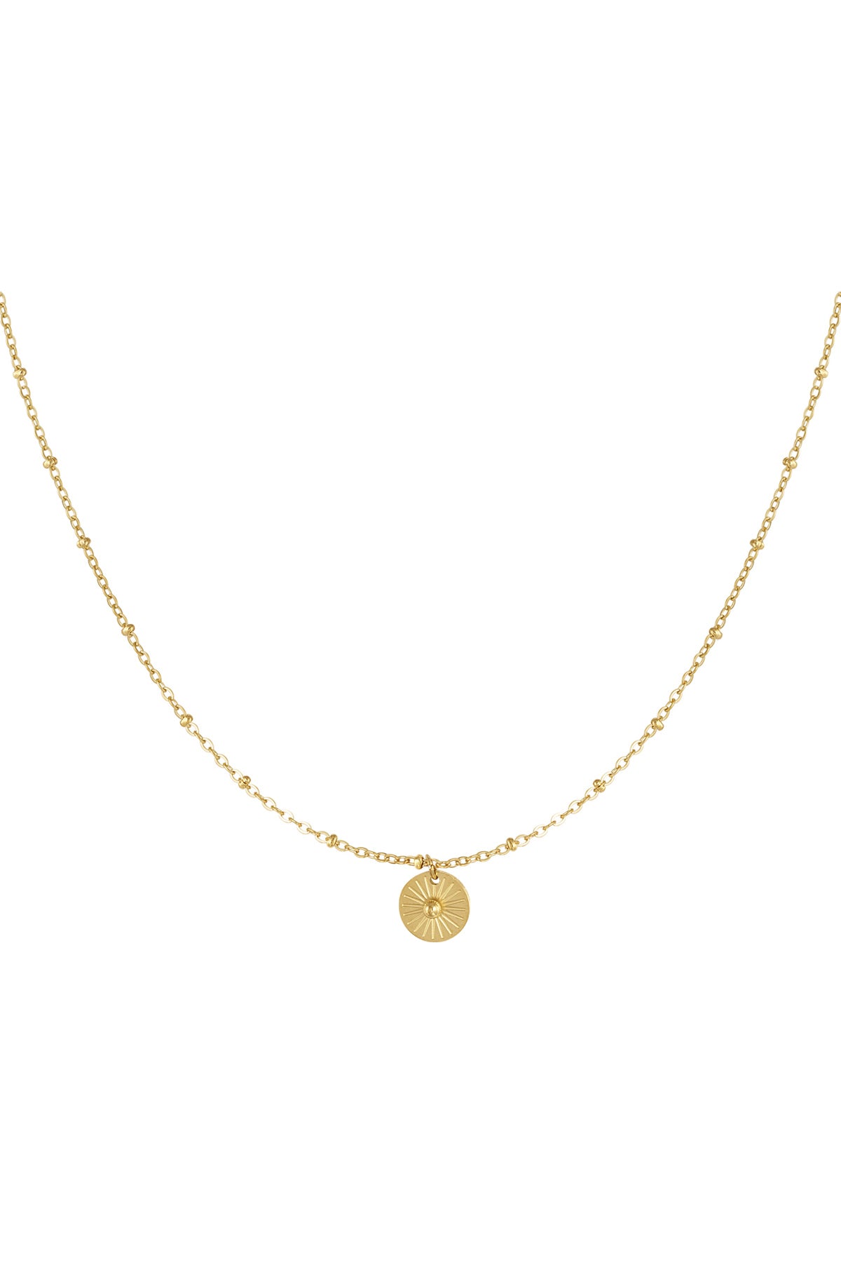 Beaded Gold Coin Necklace