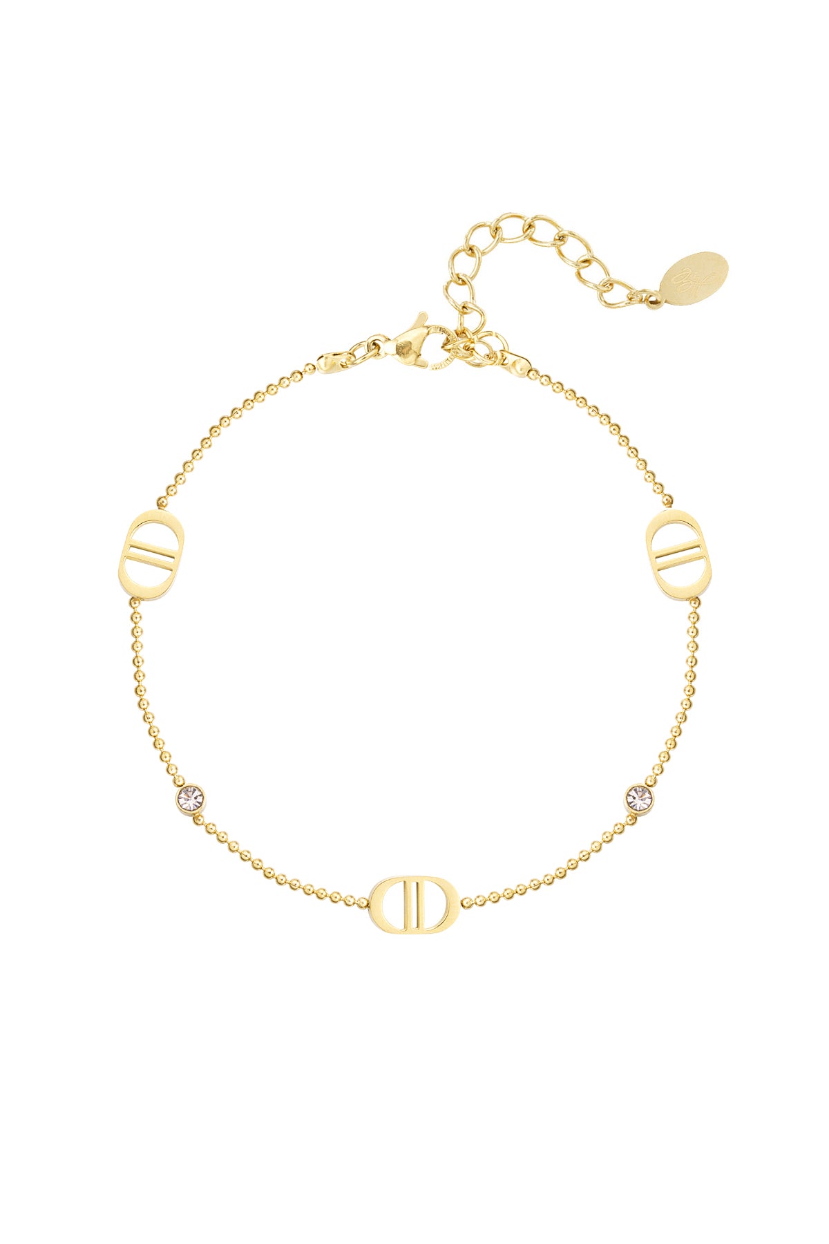 Dainty CD Gold Embellished Bracelet