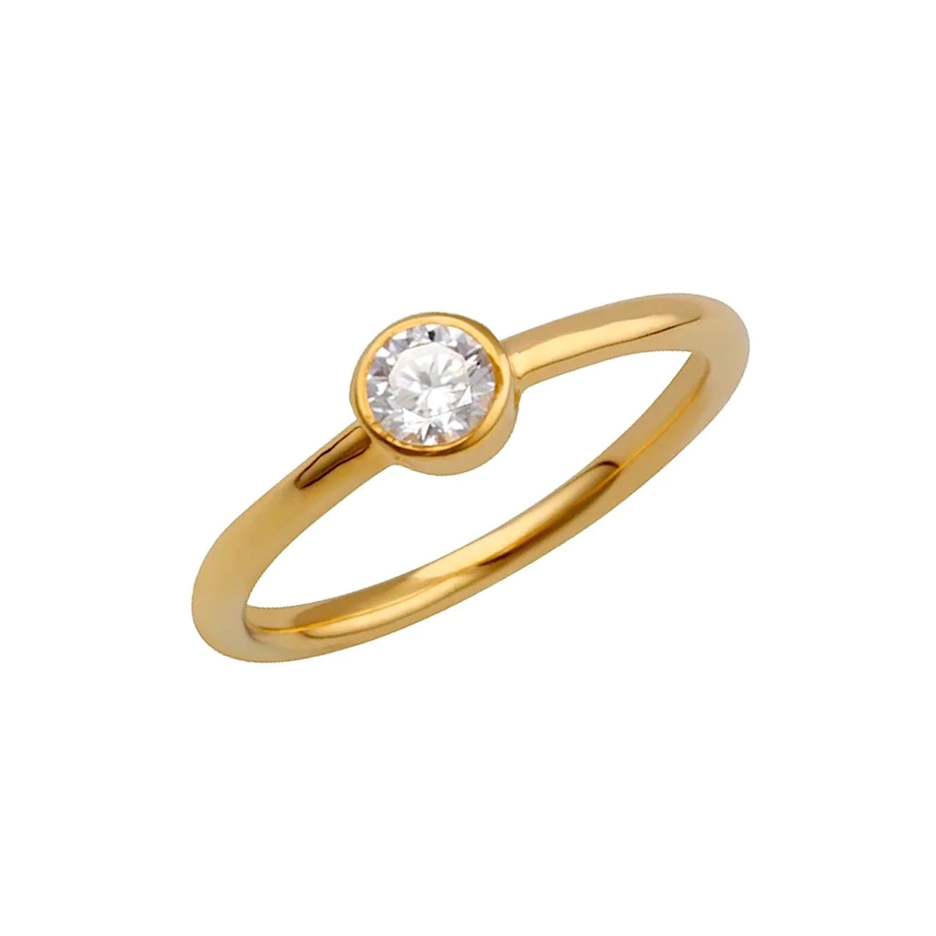 Minimal Solitaire Ring Gold