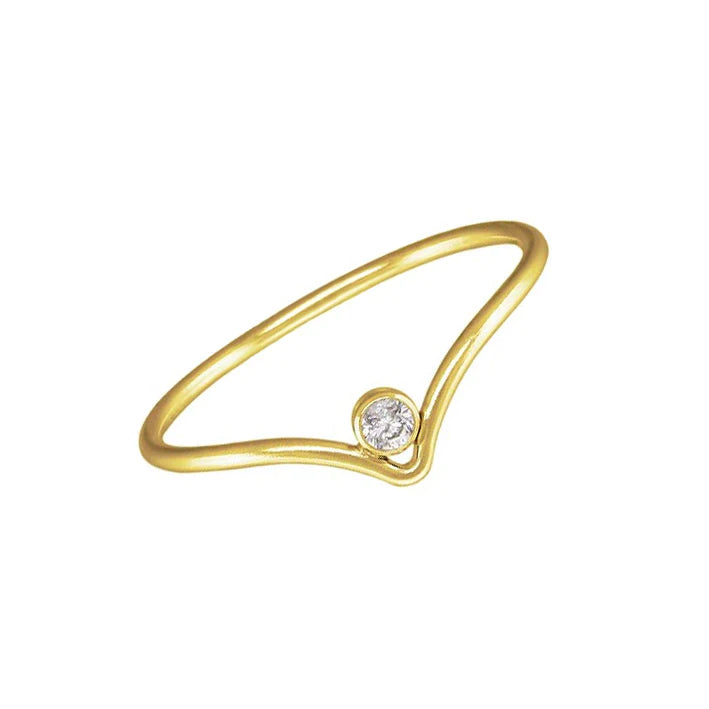 Sparkle Chevron Ring Gold