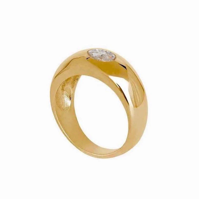 Marquise Dome Ring Gold