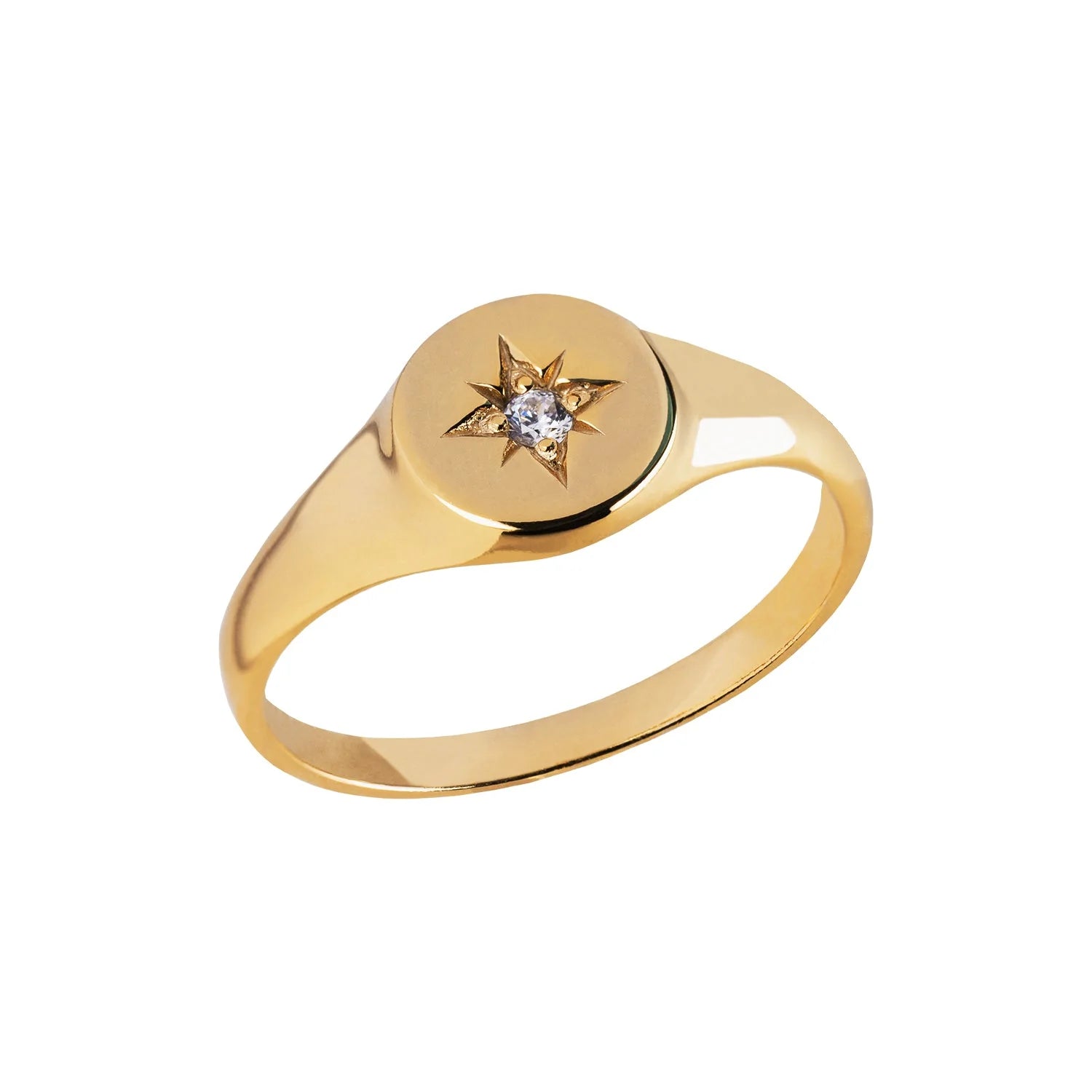 Star Signet Ring Gold