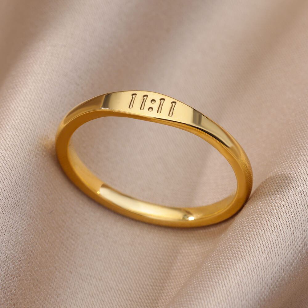 Gold 11:11 Angel Number Ring