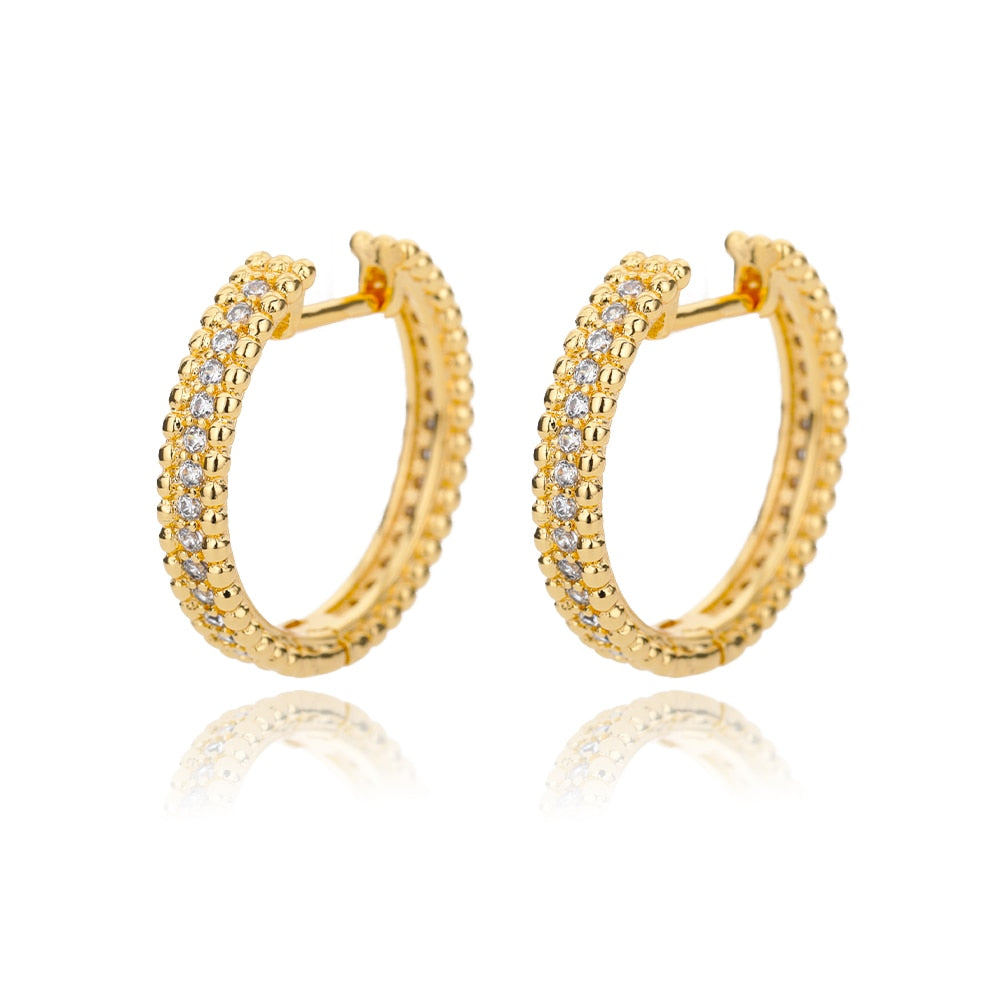 Embellished Gold Hoop Earrings