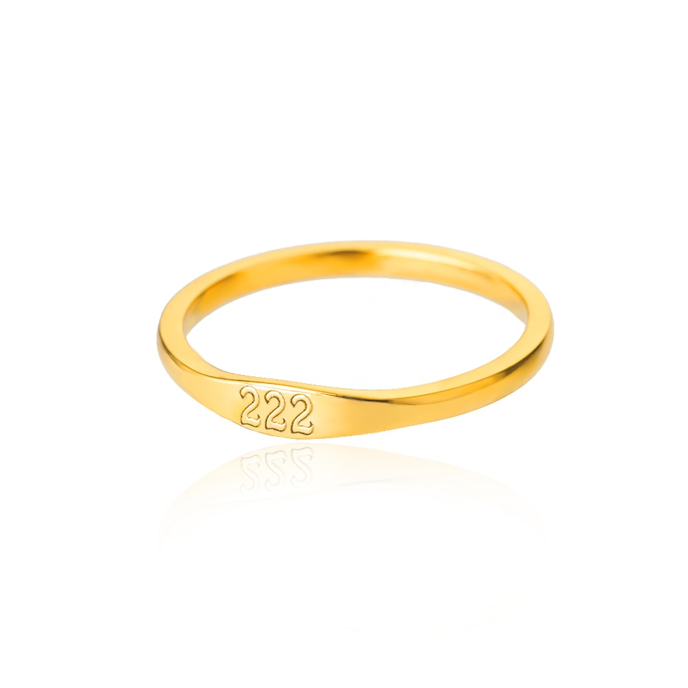 Gold 222 Angel Number Ring