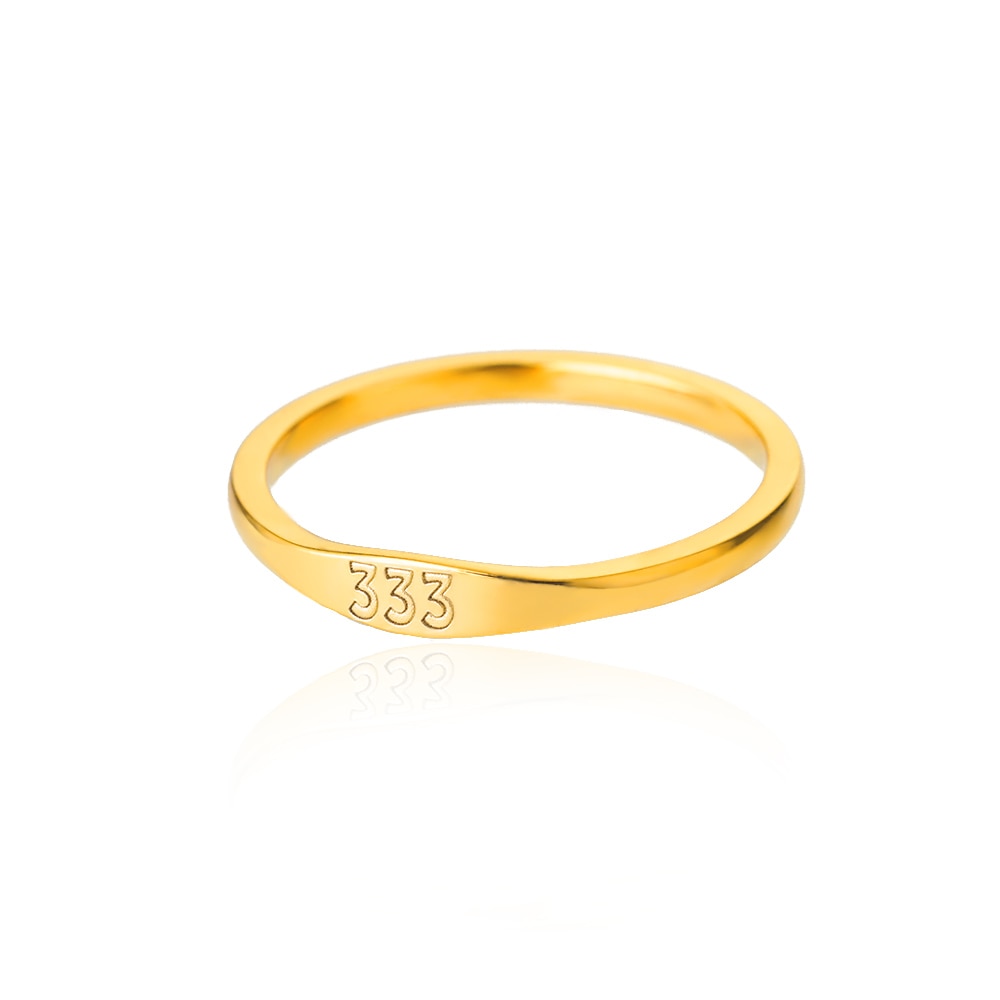 Gold 333 Angel Number Ring