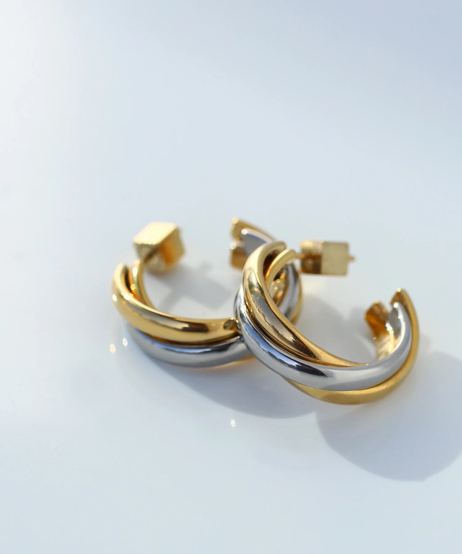 Mirage Dual-Tone Crescent Hoops