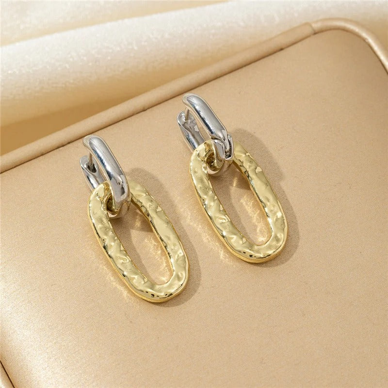 Mirage Hammered Oval Drop Earrings