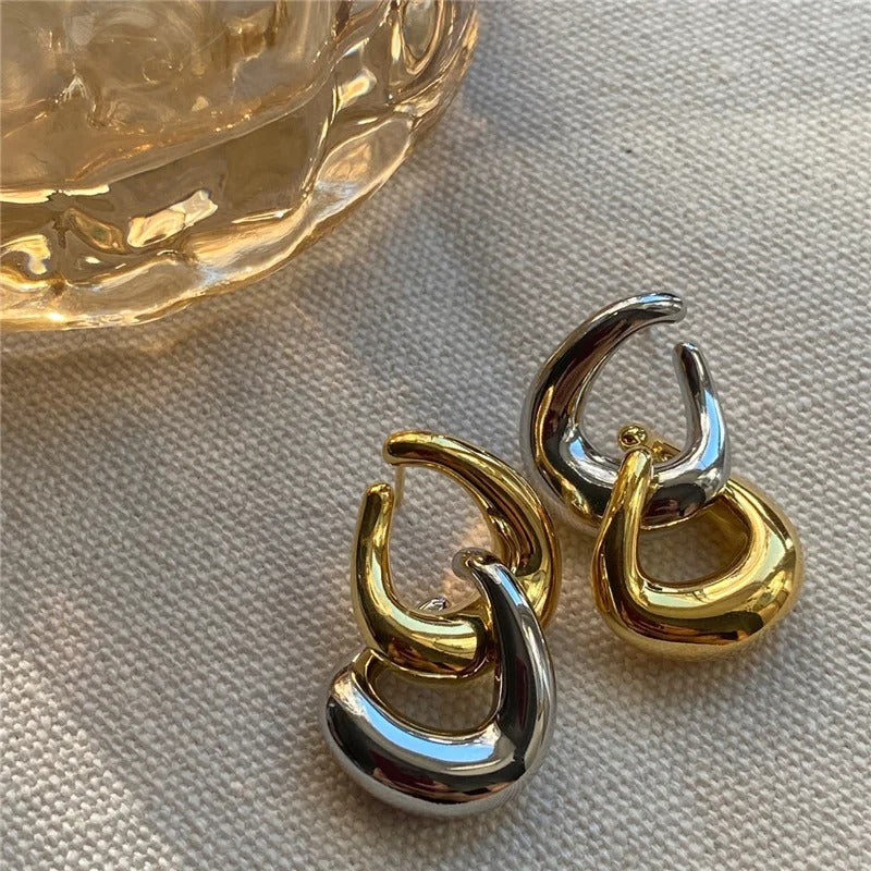 Mirage Linked Crescent Hoops