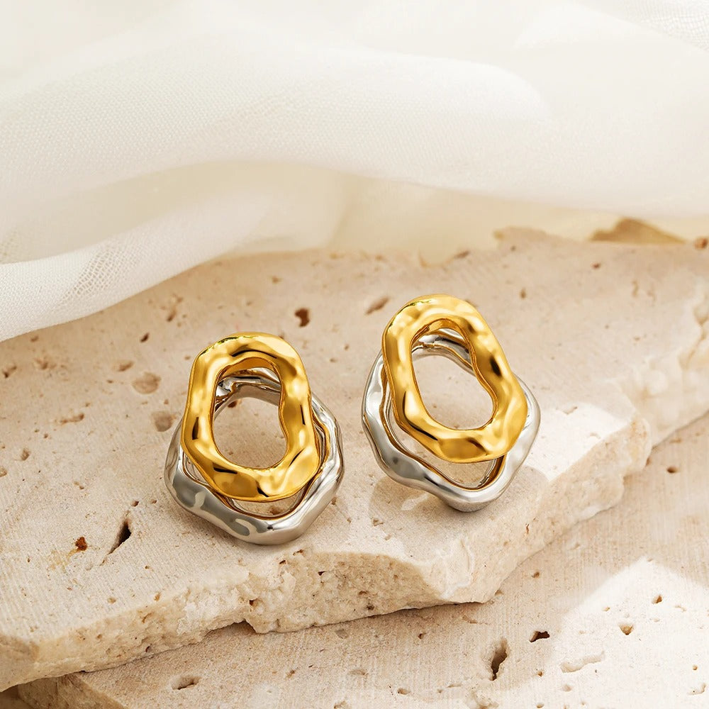 Mirage Ripple Oval Studs